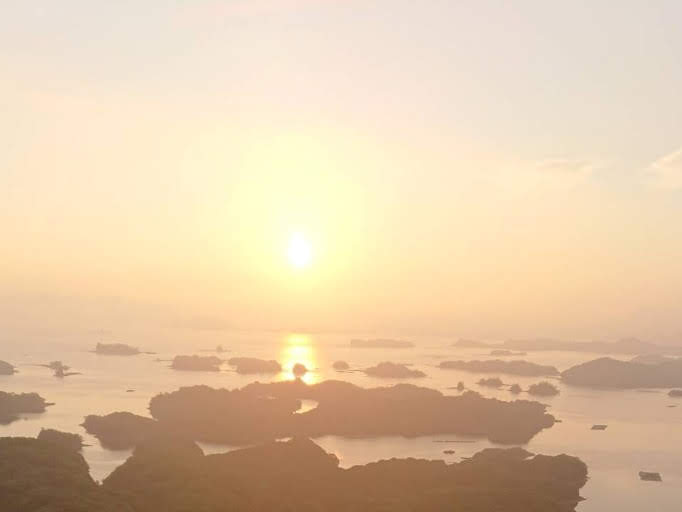 展海峰の夕日